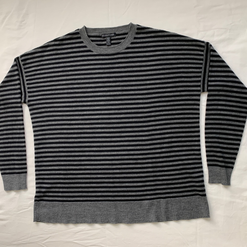 Eileen Fisher merino striped sweater